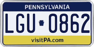 PA license plate LGU0862
