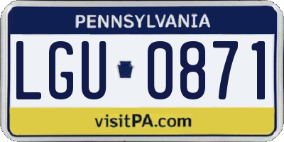PA license plate LGU0871