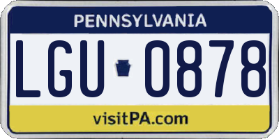 PA license plate LGU0878