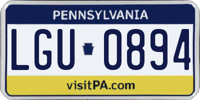 PA license plate LGU0894