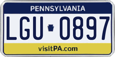 PA license plate LGU0897