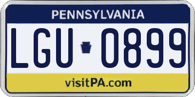 PA license plate LGU0899