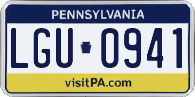 PA license plate LGU0941
