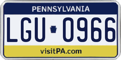 PA license plate LGU0966