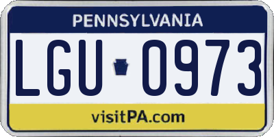 PA license plate LGU0973