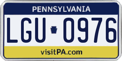 PA license plate LGU0976
