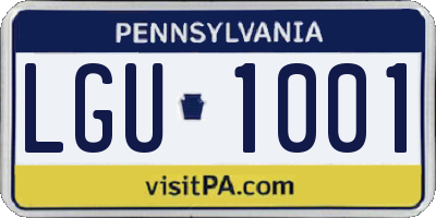 PA license plate LGU1001