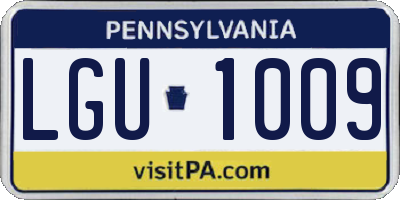 PA license plate LGU1009