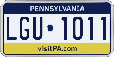 PA license plate LGU1011