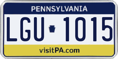 PA license plate LGU1015