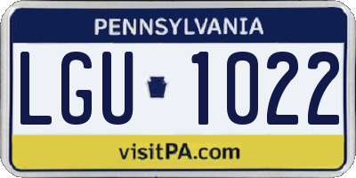 PA license plate LGU1022