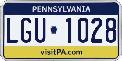 PA license plate LGU1028