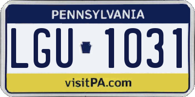 PA license plate LGU1031