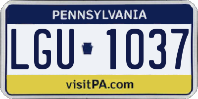 PA license plate LGU1037