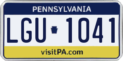 PA license plate LGU1041