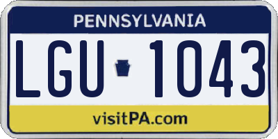 PA license plate LGU1043