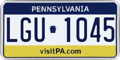 PA license plate LGU1045