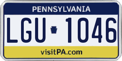 PA license plate LGU1046