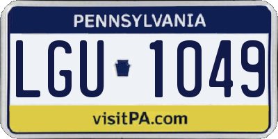 PA license plate LGU1049