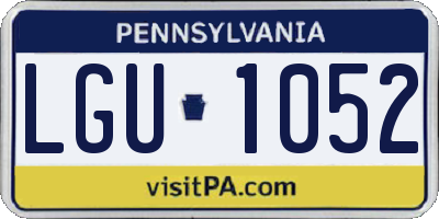 PA license plate LGU1052