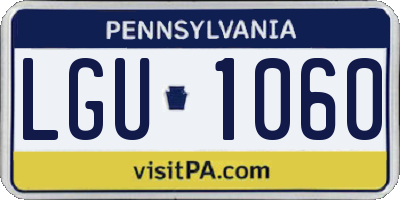 PA license plate LGU1060