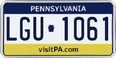 PA license plate LGU1061
