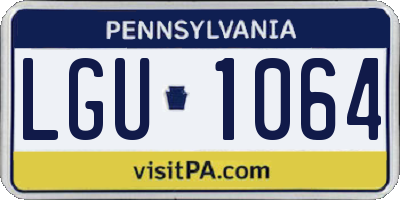 PA license plate LGU1064