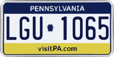 PA license plate LGU1065