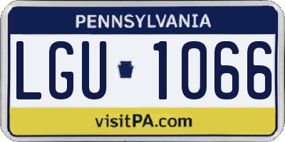 PA license plate LGU1066