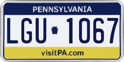 PA license plate LGU1067
