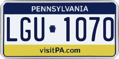 PA license plate LGU1070