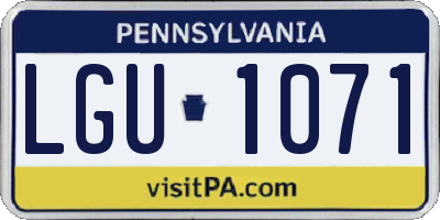 PA license plate LGU1071