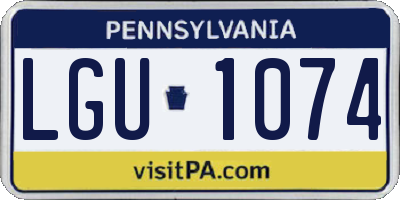 PA license plate LGU1074