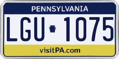 PA license plate LGU1075