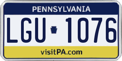 PA license plate LGU1076