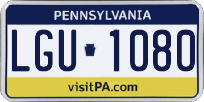 PA license plate LGU1080