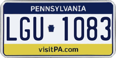 PA license plate LGU1083