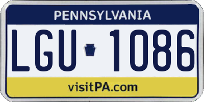 PA license plate LGU1086