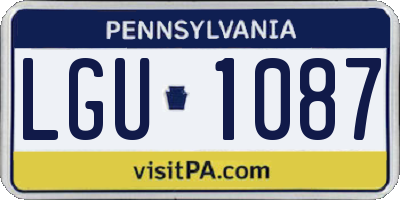 PA license plate LGU1087