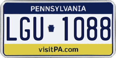 PA license plate LGU1088