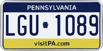 PA license plate LGU1089