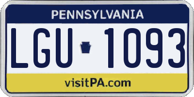 PA license plate LGU1093