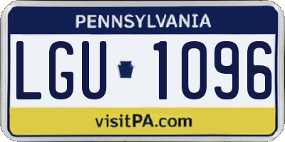 PA license plate LGU1096