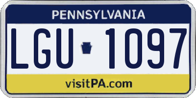 PA license plate LGU1097