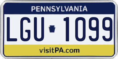 PA license plate LGU1099