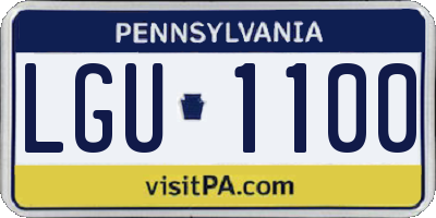 PA license plate LGU1100
