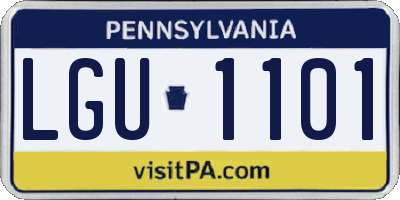 PA license plate LGU1101