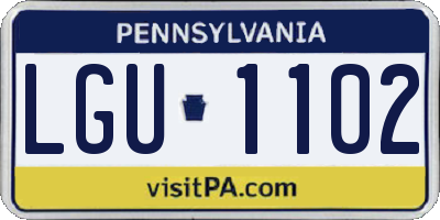 PA license plate LGU1102