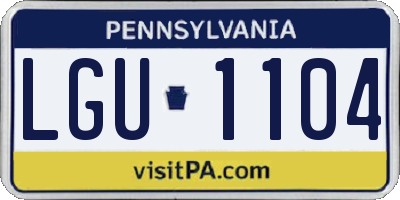 PA license plate LGU1104