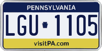 PA license plate LGU1105